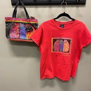 Laurel Burch Artistic Red Apparel and tote set